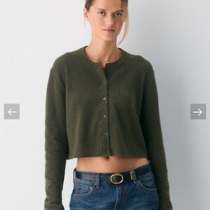 Aritzia Wilfred Dark Olive Softspoke Sicily Cardigan